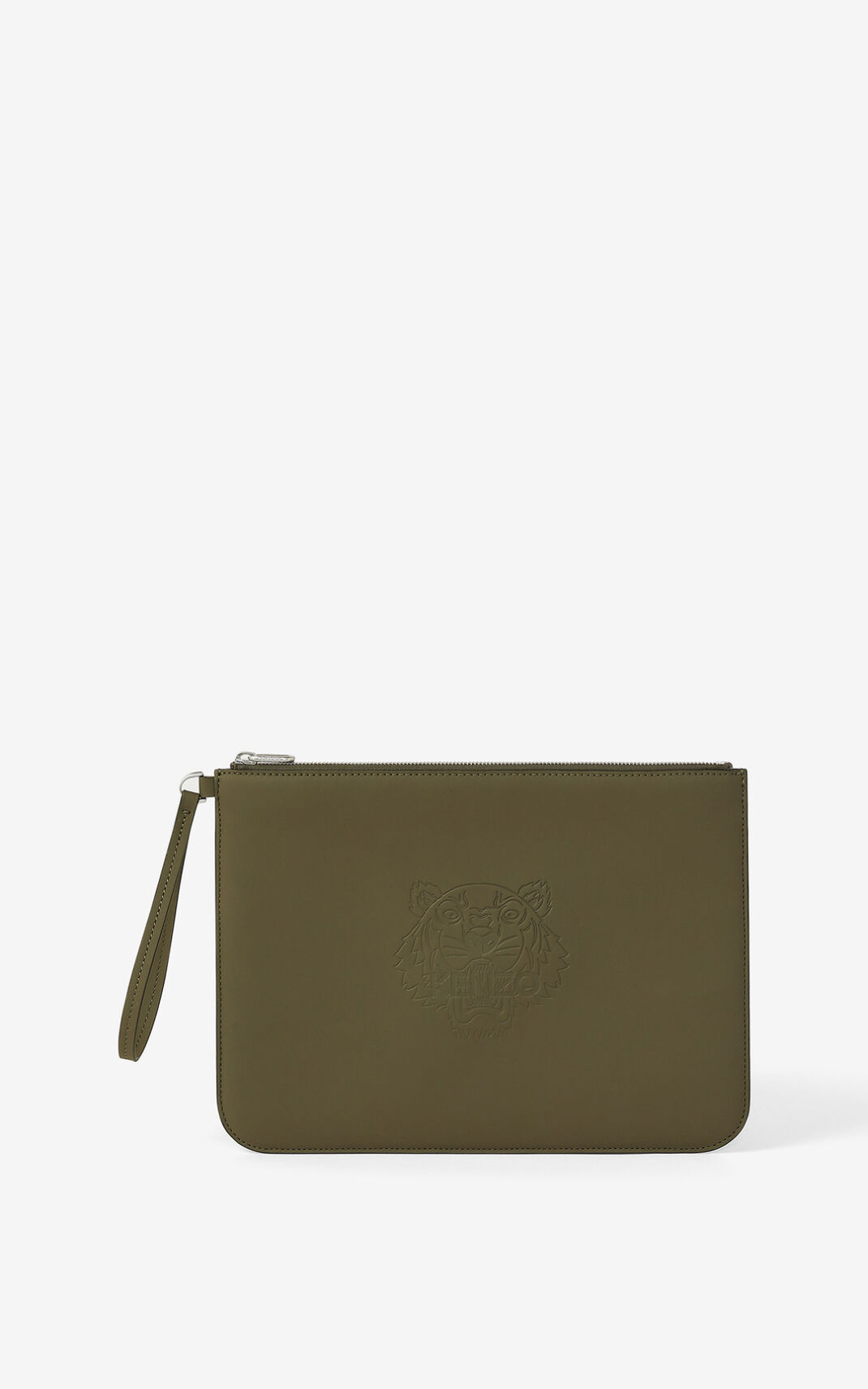 Clutch Kenzo Preppy Tiger large Hombre Verde Oliva SQM490315